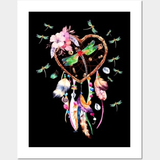 Dragonfly Dreamcatcher Love Posters and Art